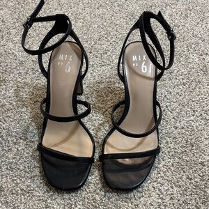 Mix No. 6 Elegant Black Strappy Heels